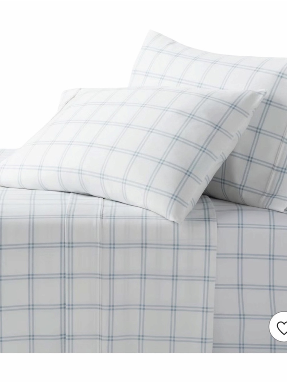 Threshold 400 Thread Count Blue Plaid Cotton Sheet Set Twin XL NWT No Pillowcase